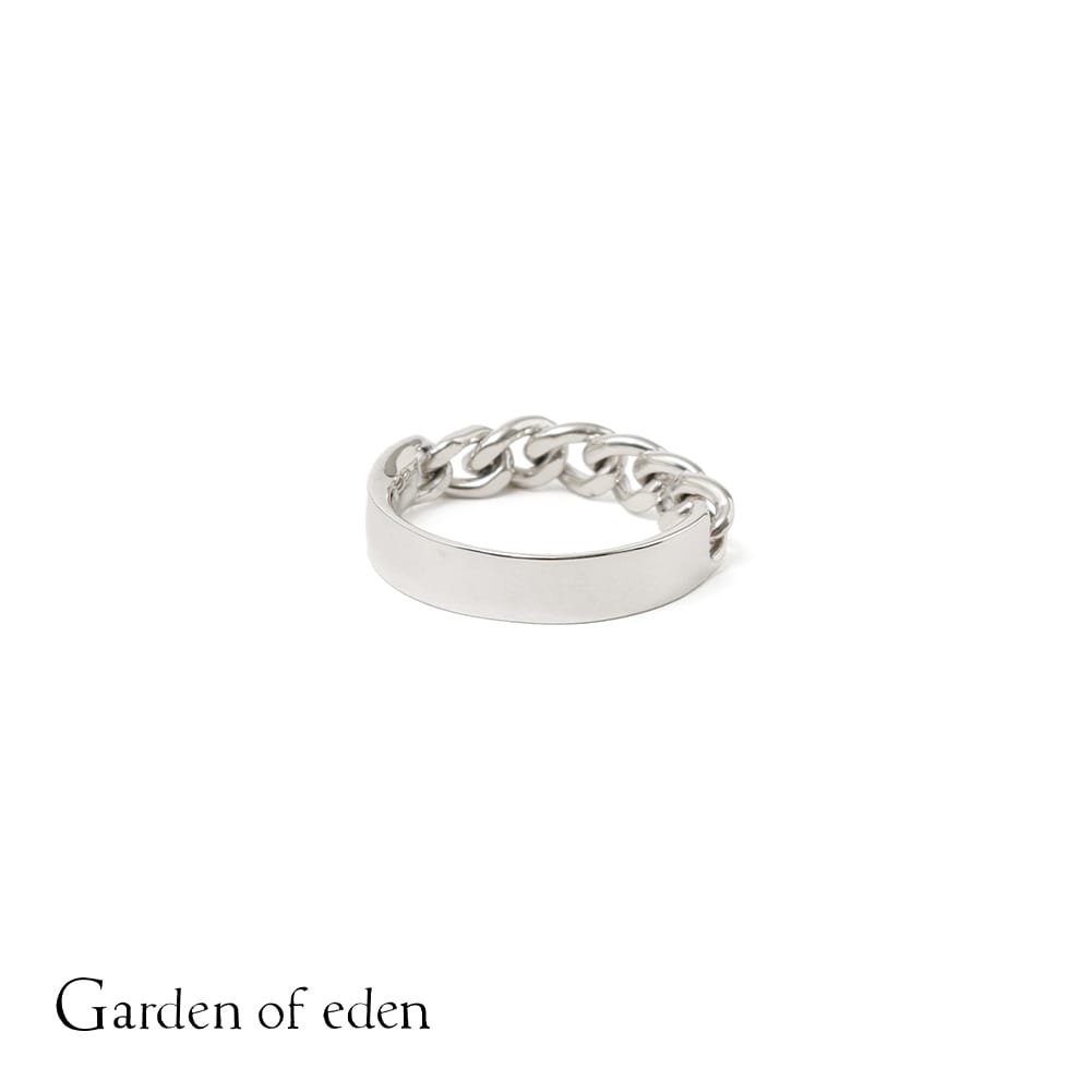 GARDEN OF EDEN(ガーデン オブ エデン)CURB CHAIN NARROW ID RING (5mm)(カーブ チェーン ナロー ID リング)シルバー Silver925 メンズ メンズアクセサリー メンズリング カジュアル シンプル モード ギフト プレゼント
