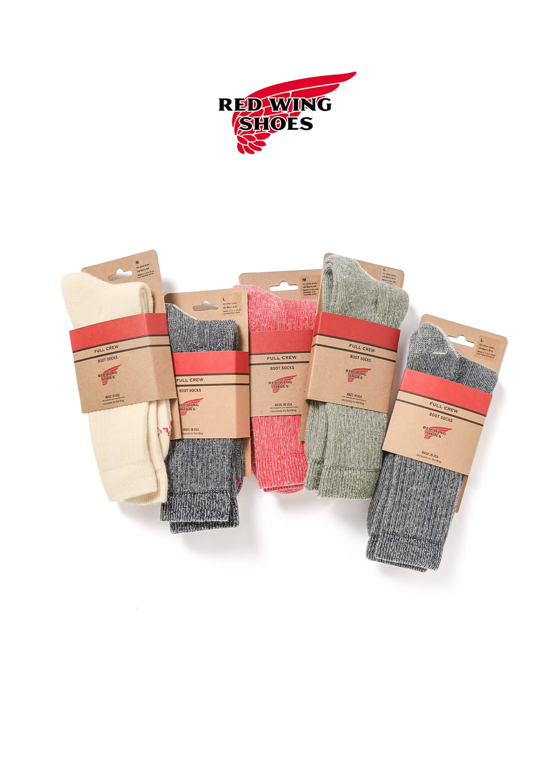 メール便対応 RED WING（レッドウィング）FULL CREW SOCKS / CHARCOAL（フルクルーソックス / チャコール）ソックス 靴下 アメリカ製 オールシーズン ブーツソックス メリノウール ウール混 保温性 通気性 メンズ レディース ユニセックス