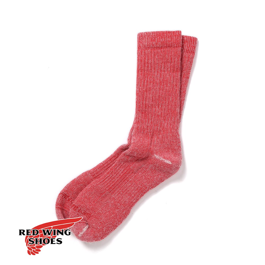 メール便対応 RED WING（レッドウィング）FULL CREW SOCKS / SCARLET（フルクルーソックス / スカーレット）ソックス 靴下 アメリカ製 オールシーズン ブーツソックス メリノウール ウール混 保温性 通気性 メンズ レディース ユニセックス
