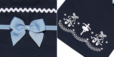 お稽古通学通園バレエプリントリボン付きシューズバッグ靴入れかばん