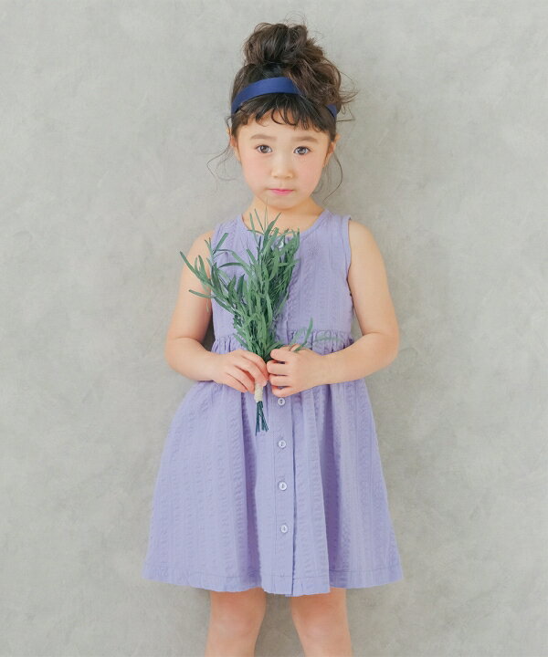 TIME SALE 8/24 20：00-8/28 1：59　子供服 女の子 ワンピース ノースリーブ 綿100％ 音符 刺繍 ボタン ギャザー 春 夏 100cm 110cm 120cm 130cm 140cm 150cm 160cm むーのんのん moononnonのサムネイル