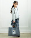 子供服 女の子 バッグ その他 通学 お稽古 レッスン 習い事 女の子モチーフつきダンガリートートバッグ ネイビー パープル 【むーのんのん moononnon...