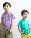 【アウトレットセール春夏 80cm限定 90cm限定】子供服 男の子 Tシャツ 半袖 普段着 通学着 通園着 綿100% 恐竜モチーフ ロゴ グリーン パープル...