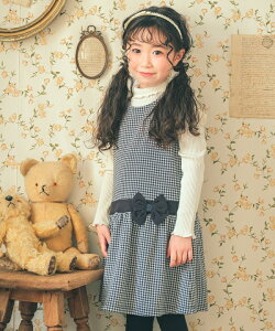 子供服 女の子 ワンピース ジャンパースカート 秋冬 ノースリーブ フォーマル ベビー キッズ ベビー服 千鳥柄 千鳥格子 リボン ジュニア 80cm 90cm 100cm 110cm 120cm 130cm 140cm 150cm 1歳 2歳 3歳 4歳 5歳 6歳 7歳 8歳 9歳 10歳 11歳 12歳 むーのんのん moononnon