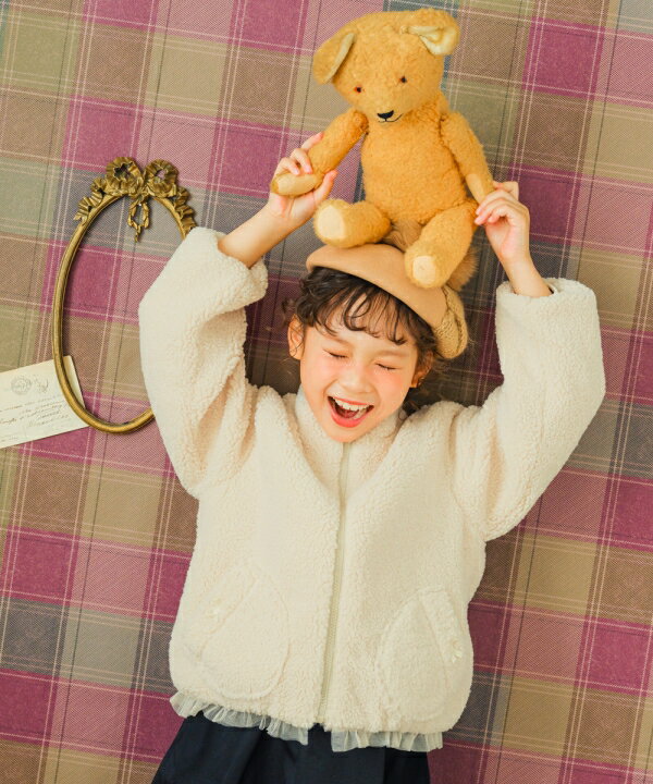 子供服 女の子 コート 秋冬 中綿 こども服 子ども服 ベビー トドラー キッズ ジュニア カジュアル ボア ジャケット ピンク アイボリー 90cm 100c...