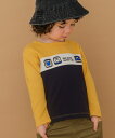 【アウトレットセール秋冬 80cm限定】子供服 男の子 Tシャツ 秋冬 長袖 通園着 通学着 普段着 スクール カジュアル 切り替え 電車 乗り物 ワッペン キ...