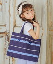 子供服 女の子 バッグ 春夏 その他 リボン フリル レッスンバッグ マチ付き キッズ トートバッグ 手提げかばん お稽古バッグ 大容量 A4ファイル ネイビー...