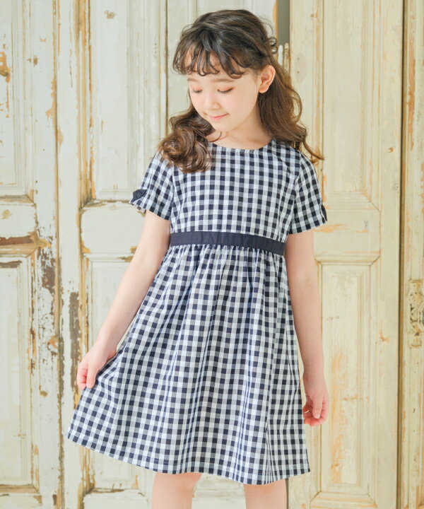 子供服 女の子 ワンピース ジャンパースカート 春夏 半袖 普段着 通学着 おしゃれ着 リボン ギンガムチェック ワンピ 後ろ ファスナー 100cm 110cm 120cm 130cm 140cm 150cm 160cm 3歳 4歳 5歳 6歳 7歳 8歳 9歳 10歳 11歳 12歳 13歳 むーのんのん moononnonのサムネイル