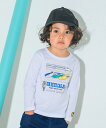 【アウトレットセール春夏 130cm限定】子供服 男の子 Tシャツ 春夏 長袖 キッズ ベビー 綿100% 電車 乗り物 ロゴ プリント カットソー ティーシャ...