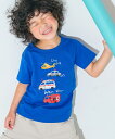 【アウトレットセール春夏 130cm限定】子供服 男の子 Tシャツ 夏服 半袖 綿100% 手描き イラスト プリント 働く 車 ベビー キッズ 半そで コット...