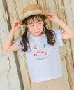 【クリアランスセール 55%OFF】子供服 女の子 Tシャツ 夏服 半袖 子ども服 こども キッズ ベビー 赤ちゃん 小学生 綿100% コットン さくらんぼ チェリー プリント フリル ピンク オフホワイト 80cm 90cm 100cm 110cm 120cm 130cm 【むーのんのん moononnon】