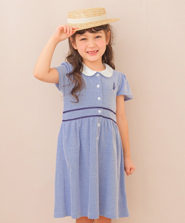子供服 女の子 ワンピース ジャンパースカート 夏服 半袖 子ども服 こども キッズ ジュニア ワンピース ワンピ 音符刺繍 ブルー 100cm 110cm 120cm 130cm 140cm 150cm 160cm 3歳 4歳 5歳 6歳 7歳 8歳 9歳 10歳 11歳 12歳 13歳 【むーのんのん moononnon】のサムネイル