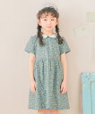 子供服 女の子 ワンピース ジャンパースカート 夏服 半袖 セミフォーマル 子ども服 こども服 こども キッズ ジュニア 花柄 襟付き ポケット ギャザー グリ...