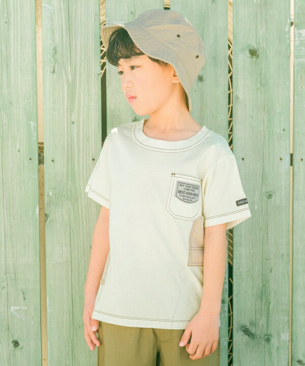 子供服 男の子 Tシャツ 夏服 半袖 子ども服 こども キッズ ベビー ジュニア 綿100％ コットン ロゴ ワッペン ポケット 半そで ブラック 90cm 100cm 110cm 120cm 130cm 140cm 150cm 160cm 2歳 3歳 4歳 5歳 6歳 7歳 8歳 9歳 10歳 11歳 12歳 13歳 むーのんのん moononnonのサムネイル