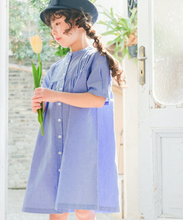 子供服 女の子 ワンピース ジャンパースカート 夏服 半袖 小学生 子ども服 春服 夏服 シャツワンピース 丸首 ブルー 90cm 100cm 110cm 120cm 130cm 140cm 150cm 160cm 2歳 3歳 4歳 5歳 6歳 7歳 8歳 9歳 10歳 11歳 12歳 13歳 【むーのんのん moononnon】のサムネイル