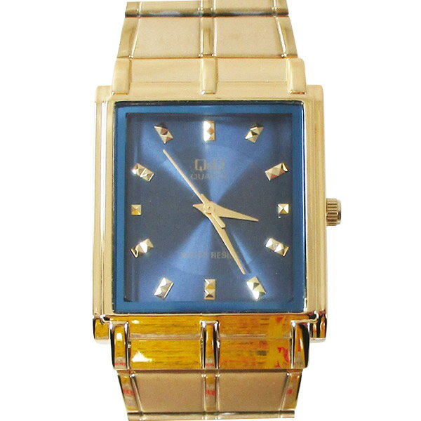 送料無料（北海道沖縄離島除く）シチズン スクエア腕時計 日本製ムーブメント スライド式フリーアジャスストバンド QA80-002 メンズ 紳士/9021