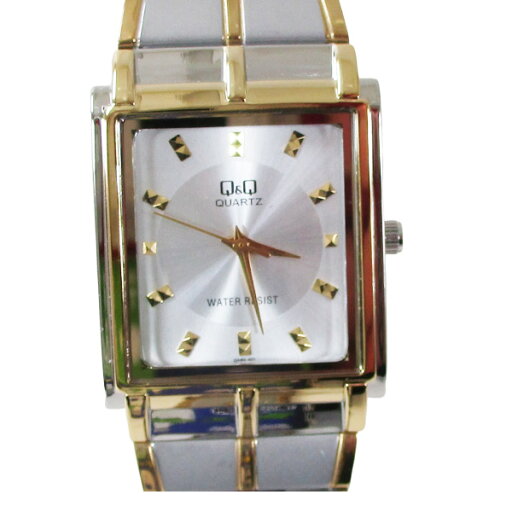 送料無料(北海道沖縄離島除く)シチズン スクエア腕時計 日本製ムーブメント スライド式フリーアジャスストバンド QA80-401 メンズ 紳士/9069