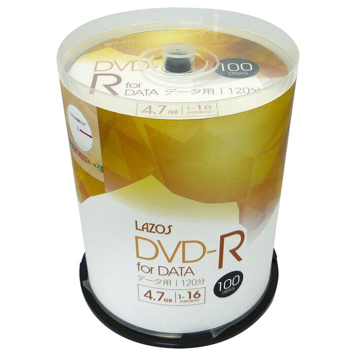 ̵ʲΥDVD-R 4.7GB ǡ 100ȥԥɥ륱 16®б ۥ磻ȥ磻ɰб Lazos L-DD100P/2600x3ĥå/