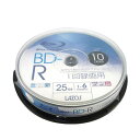 送料無料（北海道沖縄離島除く）BD-R ブルーレイディスク 25GB CPRM対応 6倍速 ホワイトレーベル 10枚組 Lazos L-B10P/2662x3個セット/卸
