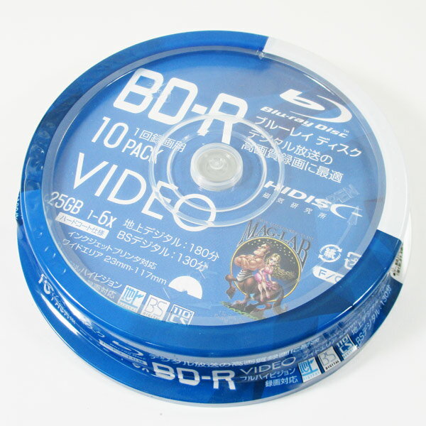 送料無料メール便　BD-R ブルーレイディスク CPRM対応 6倍速 25GB 10枚 HIDISC VVVBR25JP10/0796x2個セット ポイント消化