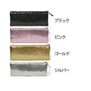 筆箱 フラットペンケース 昭和レトロ メタルメッシュ 3-12542-61 シルバー/8601x1本