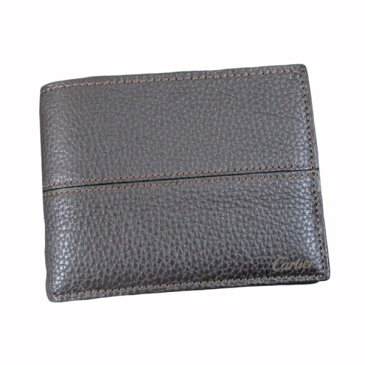 k カルティエ 二つ折り財布 メンズ サドルステッチ L3001262 ダークブラウン 男性用 本革 カルチェ Cartier/送料無料