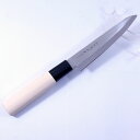 『送料無料(北海道沖縄離島除く)』関鍔蔵作 包丁 ペティナイフ 白木和包丁 刃渡り約120mm 両刃