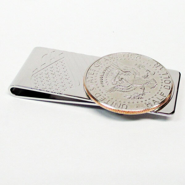 【送料無料(沖縄離島除く)】マネークリップ ハーフダラー バック 日本製