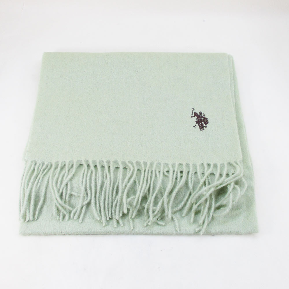 送料無料メール便 箱無し マフラー ウール100％ 220x30cm uspa2009-143634 グリーン U.S. POLO ASSN.（ユーエス ポロ アッスン）メンズ レディース　ワンポイント刺繍 ポイント消化