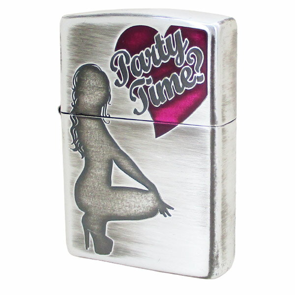 送料無料（沖縄離島除く）ジッポー オイルライター party time 銀メッキエッチングいぶし仕上げ SG-KB&..