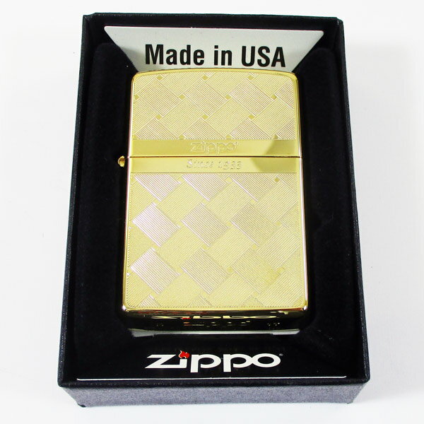 ペア zippo 送料無料メール便 ジッポー オイルライター 紬 ゴールド 2G-MESH 両面加工モデル