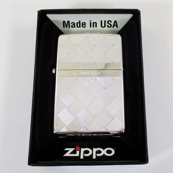 送料無料(沖縄離島除く)ジッポー オイルライター 紬 シルバー 2S-MESH 両面加工モデル&ギフトボックスセット(オイル+フリント+BOX)