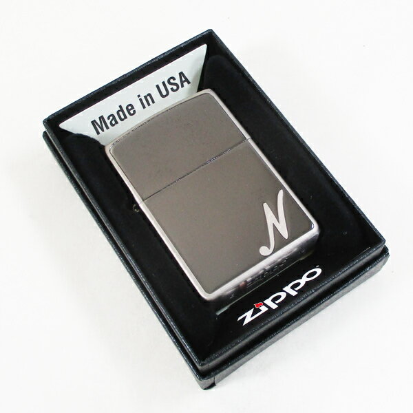 ジッポー ブラックイニシャル BKI-N/送料無料（沖縄離島除く）