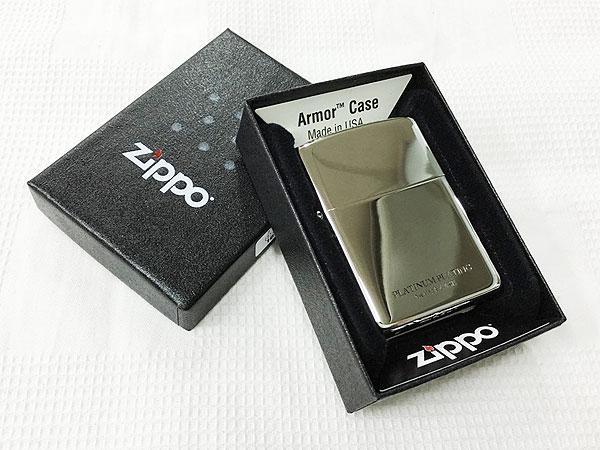 ペア zippo 送料無料メール便 ジッポー オイルライター アーマー/162 プラチナ #16-PLAT アンミックス