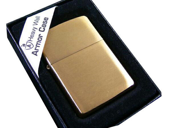 送料無料(沖縄離島除く)ジッポー #168 アーマー サテーナゴールド オイルライター&ギフトボックスセット(オイル+フリント+BOX)