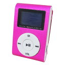 MP3プレーヤー アルミ LCDスクリーン付き クリップ microSD式 MP3プレイヤー ピンクx1台