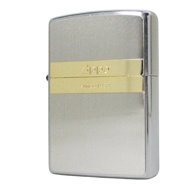 送料無料(沖縄離島除く)ジッポー オイルライター メタルコンビプレート ダブルライン 200P-GDL