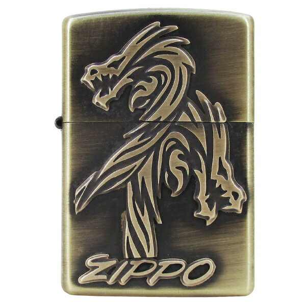 送料無料(沖縄離島除く)ジッポー オイルライター 復刻プレート 真鍮古美 Dragon ドラゴン 2BSM-DR2&ギフトボックスセット(オイル+フリント+BO...