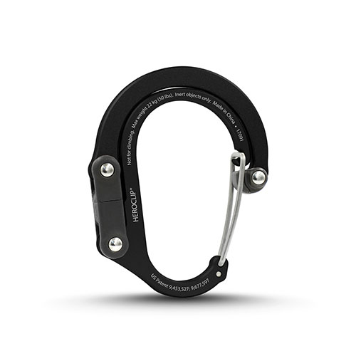 送料無料メール便 ヒーロークリップ スモール HEROCLIP SMALL カラビナ バッグハンガー GEAR AID ギアエイド ハイマウント 国内正規品 Stealth Black/6774x1個