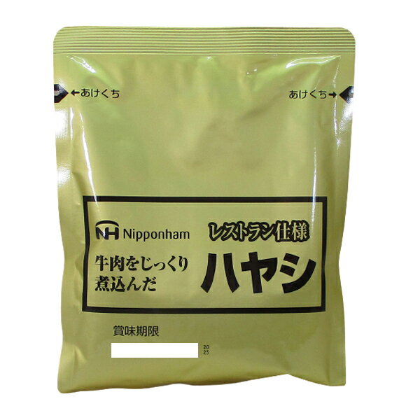 レストラン仕様ハヤシ 日本ハム 食数はタイトル参照 野菜と牛肉をじっくり煮込みました。あめ色玉ねぎとりんご果汁のコク深くまろやかなデミグラスソース仕立てです。 おいしさの秘密・こだわり ・ほのかにフォンドヴォーとワインの風味をきかせました。 【ボイル調理の場合】 内袋のままたっぷりめの熱湯で3分温めてください。 【電子レンジ（500〜600W）調理の場合】 必ず中身を深めの容器に移し、ラップをかけて1分30秒温めてください。 温かいご飯にかけて召し上がりください。 保存方法 直射日光、高温を避けて保存してください。 メーカー　日本ハム 注意事項 メーカー都合にてパッケージ、デザイン、仕様変更等ある場合があります メーカー保証のあるものはメーカーの保証書付となります 輸入雑貨等メーカー保証の無いものに関しましても、 当社にて初期不良保証をお付けいたします。 弊社の販売物はすべて新品です。