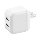 送料無料(北海道沖縄離島除く)AC-USBアダプタ AC-USB充電器 2ポート 2.4Ah スマートIC ホワイト グリーンハウス/GH-ACU2H-WH/2...
