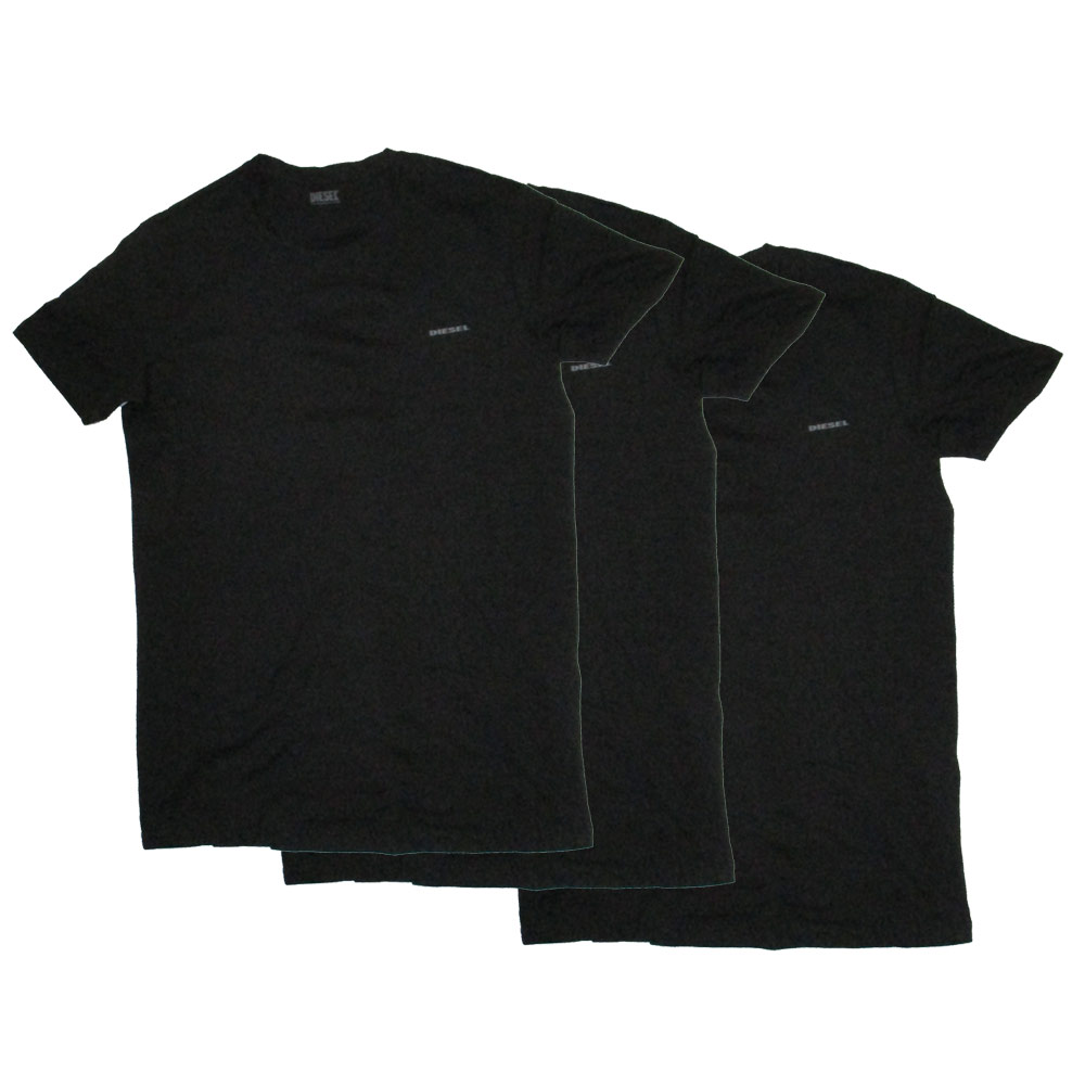 送料無料メール便 箱畳む Tシャツ 3枚セット メンズ クルーネック ブラック Sサイズ DIESEL ディーゼル SPDG/AALW 3PK/8141 ポイント消化