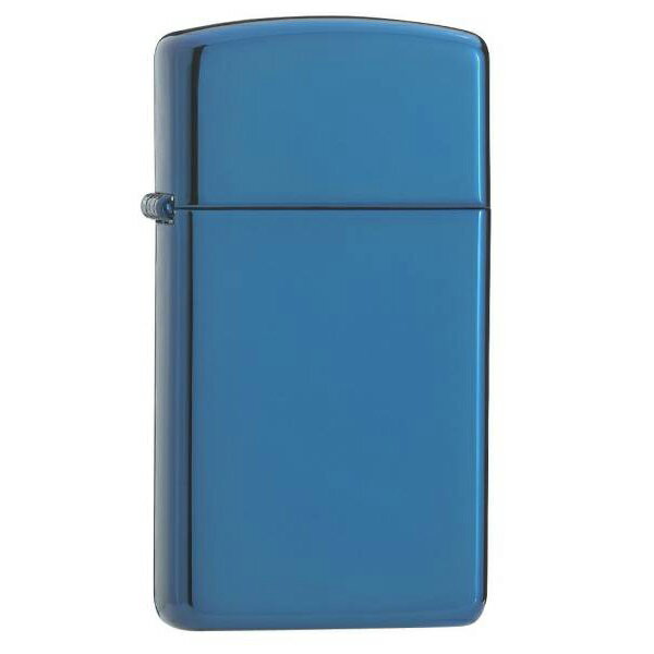 送料無料メール便 ジッポー #20494 サファイアブルー スリムタイプ PVDチタン加工 オイルライター moonsp
