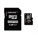 マイクロSDカード 4GB クラス10 UHS-1 SD変換アダプタ付き ケース付き microSDHC HDMCSDH4GCL10UIJP3/2415 HIDISC /memoryマイクロSD