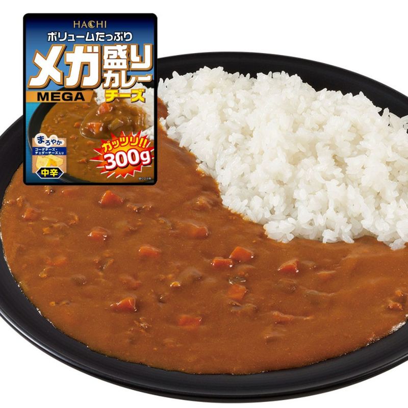 送料無料（北海道沖縄離島除く）レトルトカレー メガ盛りカレー チーズ 中辛 ハチ食品 ガッツリ！！300g/2696x1食 moonphase-10079179 moonphase サンプル画像2
