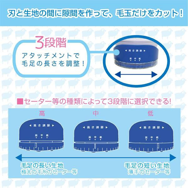ラクラク毛玉クリーナー 毛玉取り器 3段階の長...の紹介画像2