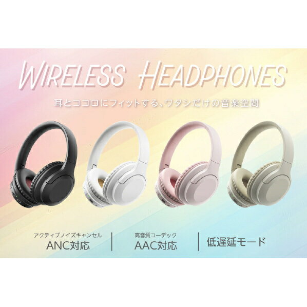 送料無料（沖縄離島除く）ワイヤレスヘッドホン ブルートゥース グリーンハウス GH-HPBC-WH/9369 ホワイトx1台 ワイヤレスヘッドフォン ワイヤレス ステレオ ヘッドセット ノイズキャンセル マイク付き