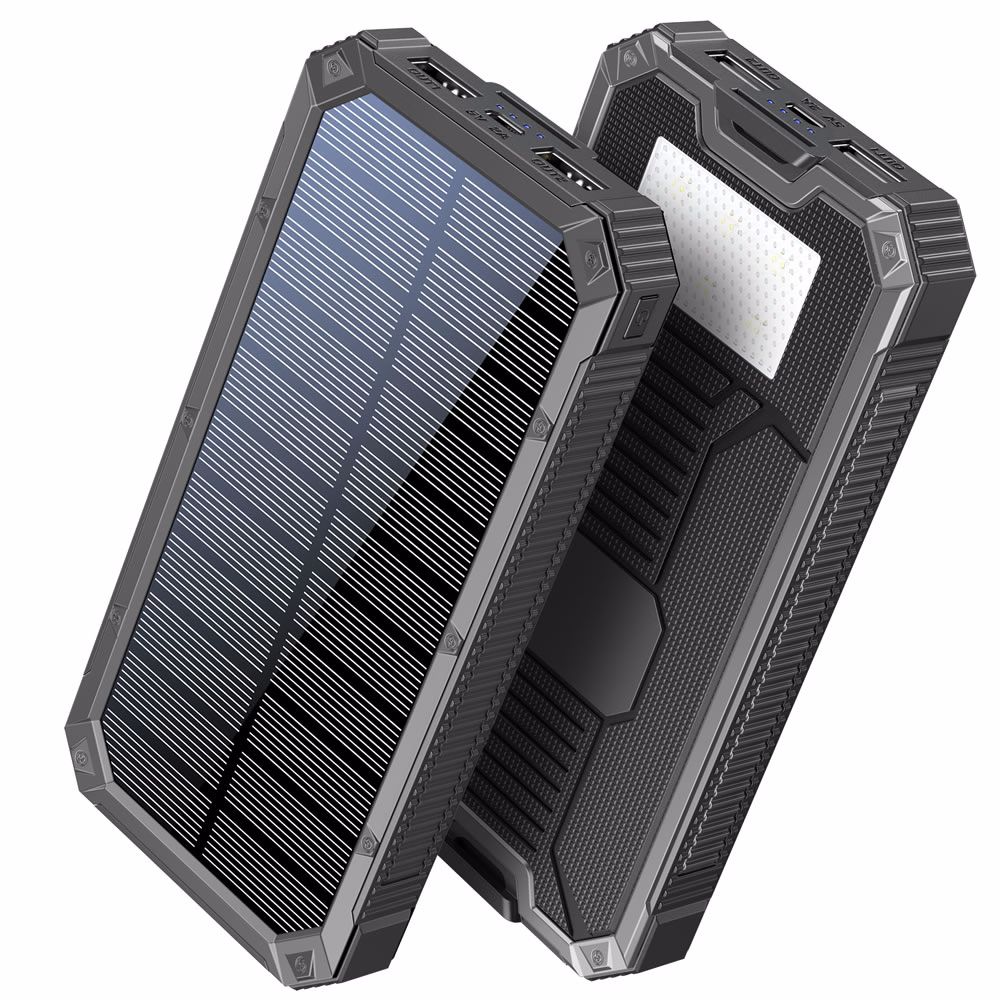 送料無料メール便 ソーラーモバイルバッテリー ソーラーパネル付き 10000mAh｜太陽光充電・LEDライト搭載・2台同時充電対応 HIDISC/HD4-MBTCSP1L10BK/3657x1個 PSE適合 コンパクトモバ充 モバイル充電器 太陽光発電 ポイント消化