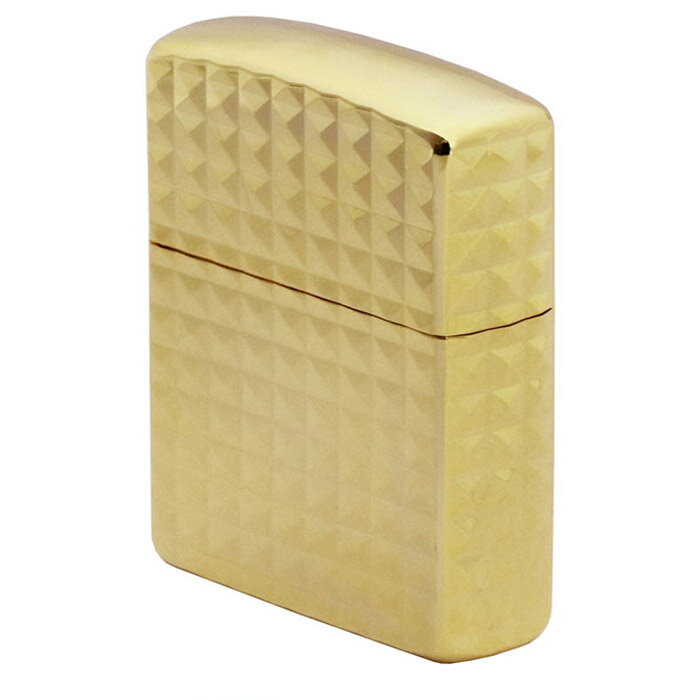 送料無料 ジッポー オイルライター #162アーマー(鎧)4面加工 ダイヤカット ゴールド 162G-4DCx1個x1個&ギフトボックスセット(オイル+フリント...