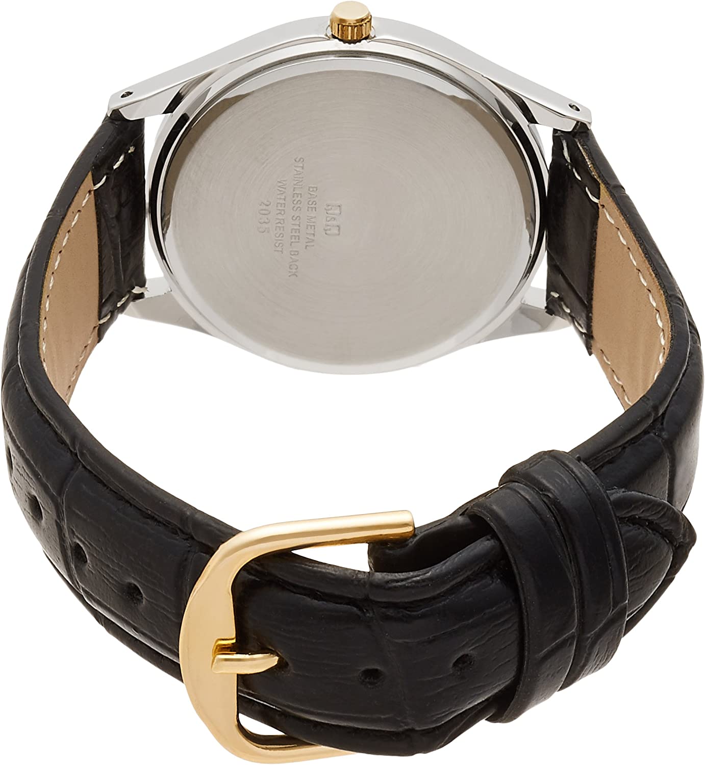 送料無料メール便 シチズン ファルコン 腕時計 日本製ムーブメント 革ベルト ホワイト/ブラック メンズ 紳士 QA66-504/9808 ポイント消化 2